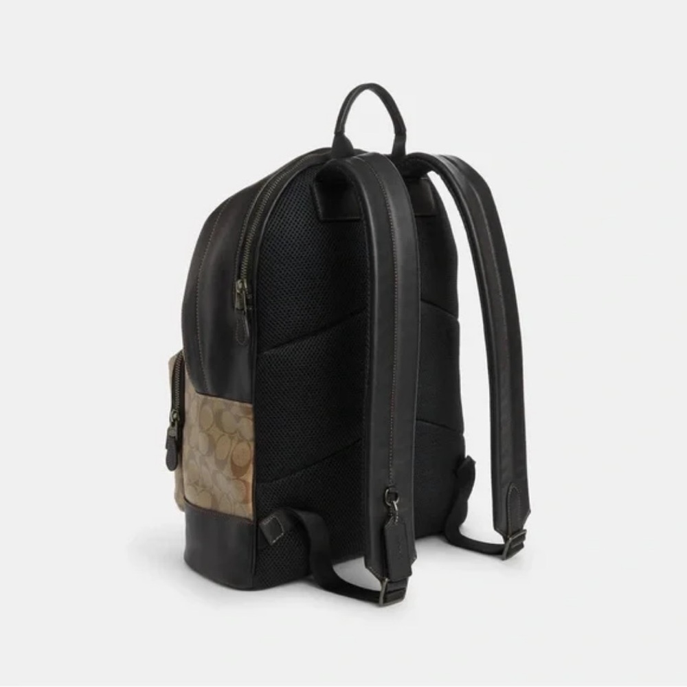 NWOT Coach West Backpack In Blocked Signature Canvas With Varsity Stripe - Picture 3 of 5